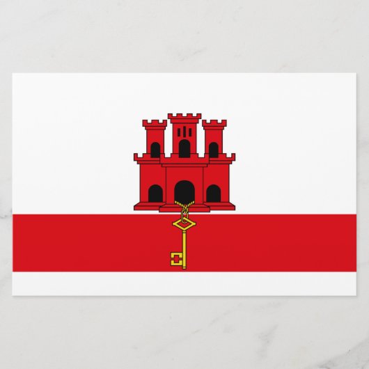 Vlag van Gibraltar Briefpapier (Voorkant)