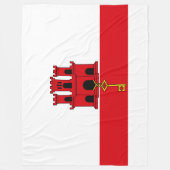 Vlag van Gibraltar Fleece Deken (Voorkant)