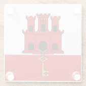 Vlag van Gibraltar Glazen Onderzetter (Achterkant)