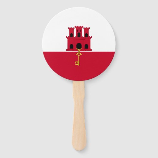 vlag van Gibraltar Handwaaier (Voorkant)