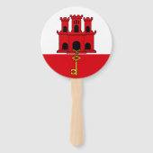 Vlag van Gibraltar Handwaaier (Achterkant)