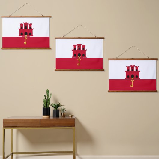 vlag van Gibraltar Hangend Wandkleed (Asymmetrisch)