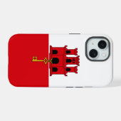 Vlag van Gibraltar iPhone 15 Case (Achterkant horizontaal)