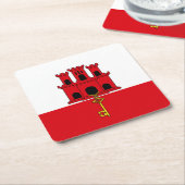 Vlag van Gibraltar Kartonnen Onderzetters (Schuin)