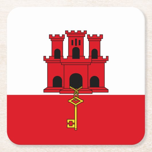Vlag van Gibraltar Kartonnen Onderzetters (Voorkant)