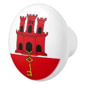 Vlag van Gibraltar Keramische Knop (Rechts)