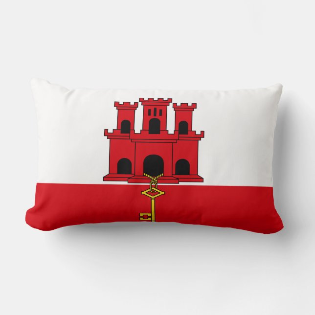 Vlag van Gibraltar Kussen (Voorkant)