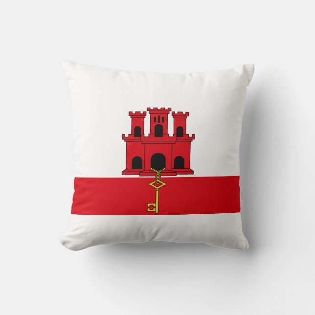 Vlag van Gibraltar Kussen (Voorkant)