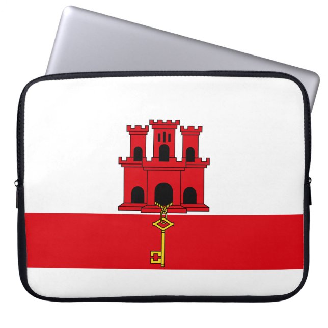 Vlag van Gibraltar Laptop Sleeve (Voorkant)
