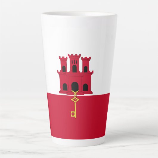 vlag van Gibraltar Latte Mok (Voorkant)
