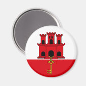Vlag van Gibraltar Magneet (Voorkant / Achterkant)
