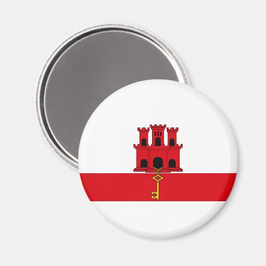 Vlag van Gibraltar Magneet (Voorkant / Achterkant)