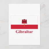 Vlag van Gibraltar met naam Briefkaart (Voorkant)