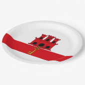 Vlag van Gibraltar Papieren Bordje (Gekanteld)