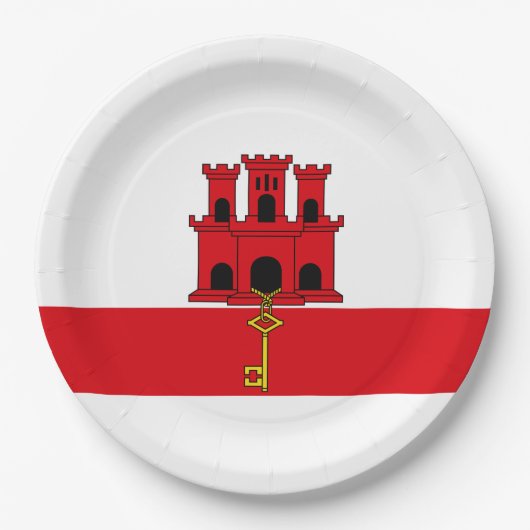 Vlag van Gibraltar Papieren Bordje (Voorkant)