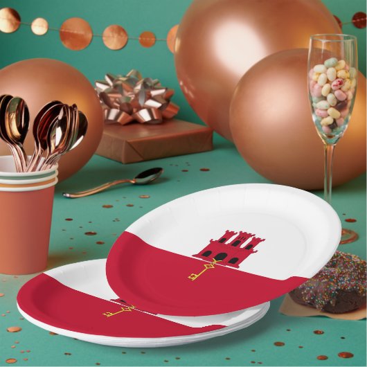 vlag van Gibraltar Papieren Bordje (Multi)