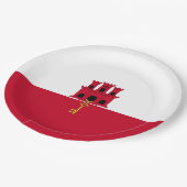 vlag van Gibraltar Papieren Bordje (Gekanteld)