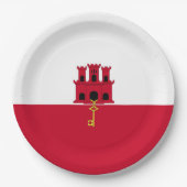 vlag van Gibraltar Papieren Bordje (Voorkant)
