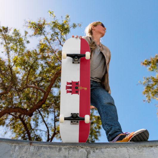 vlag van Gibraltar Persoonlijk Skateboard (Buiten 1)