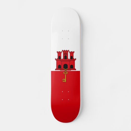 Vlag van Gibraltar Persoonlijk Skateboard (Voorkant)