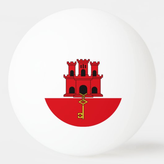Vlag van Gibraltar Pingpongbal (Voorkant)