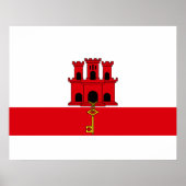 Vlag van Gibraltar Poster (Voorkant)