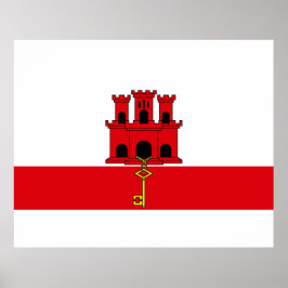 Vlag van Gibraltar Poster