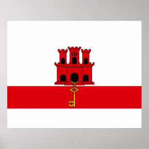Vlag van Gibraltar Poster