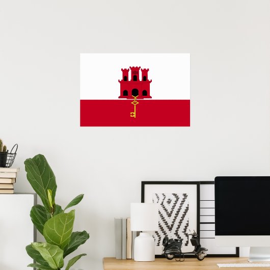 vlag van Gibraltar Poster (Thuiskantoor)