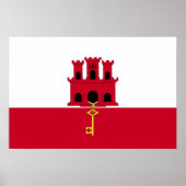 vlag van Gibraltar Poster (Voorkant)