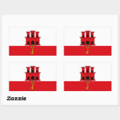 Vlag van Gibraltar Rechthoekige Sticker (Vel)