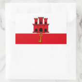 Vlag van Gibraltar Rechthoekige Sticker (Tas)