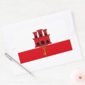 Vlag van Gibraltar Rechthoekige Sticker (Envelop)