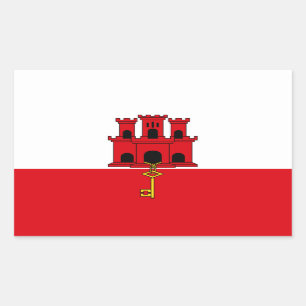 Vlag van Gibraltar Rechthoekige Sticker