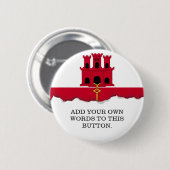 vlag van Gibraltar Ronde Button 5,7 Cm (Voorkant /achterkant)