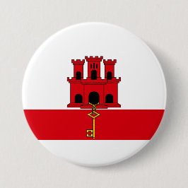 Vlag van Gibraltar Ronde Button 7,6 Cm