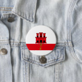 Vlag van Gibraltar Ronde Button 7,6 Cm (In situ)
