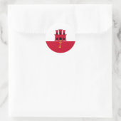 vlag van Gibraltar Ronde Sticker (Tas)