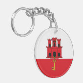 Vlag van Gibraltar Sleutelhanger (Voorkant Links)