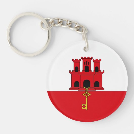 Vlag van Gibraltar Sleutelhanger (Voorkant)