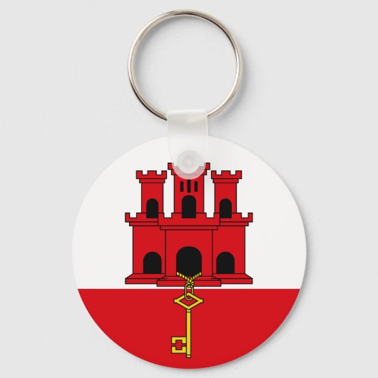 Vlag van Gibraltar Sleutelhanger (Voorkant)