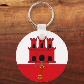 Vlag van Gibraltar Sleutelhanger (Voorkant)