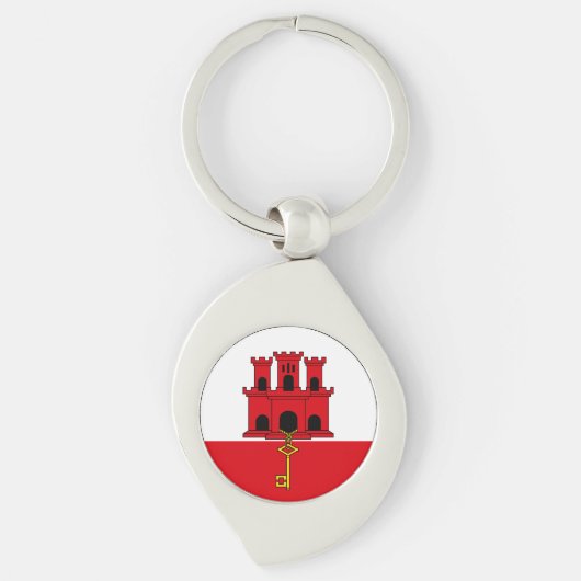 Vlag van Gibraltar Sleutelhanger (Voorkant)
