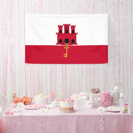 vlag van Gibraltar Spandoek (Feest)