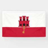vlag van Gibraltar Spandoek (Horizontaal)