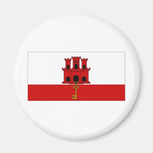 Vlag van Gibraltar-stad Magneet (Voorkant)
