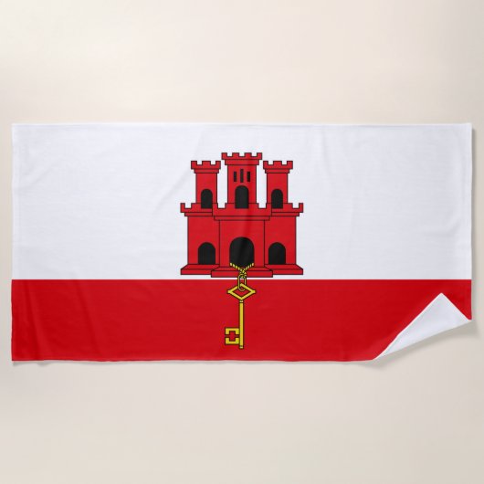 Vlag van Gibraltar Strandlaken (Voorkant)