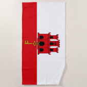 Vlag van Gibraltar Strandlaken (Voorkant)