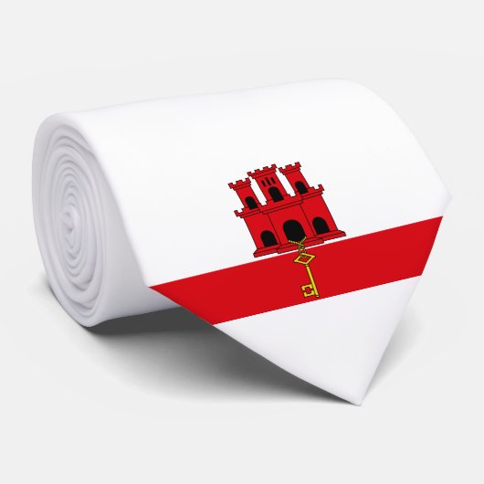 Vlag van Gibraltar Stropdas (Opgerold)