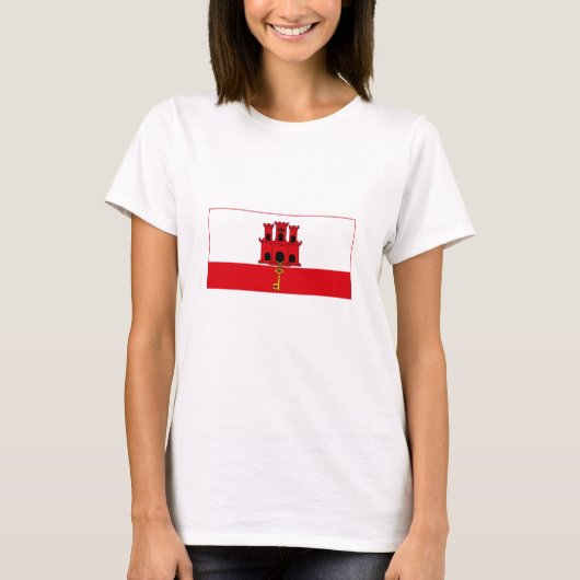Vlag van Gibraltar T-shirt (Voorkant)